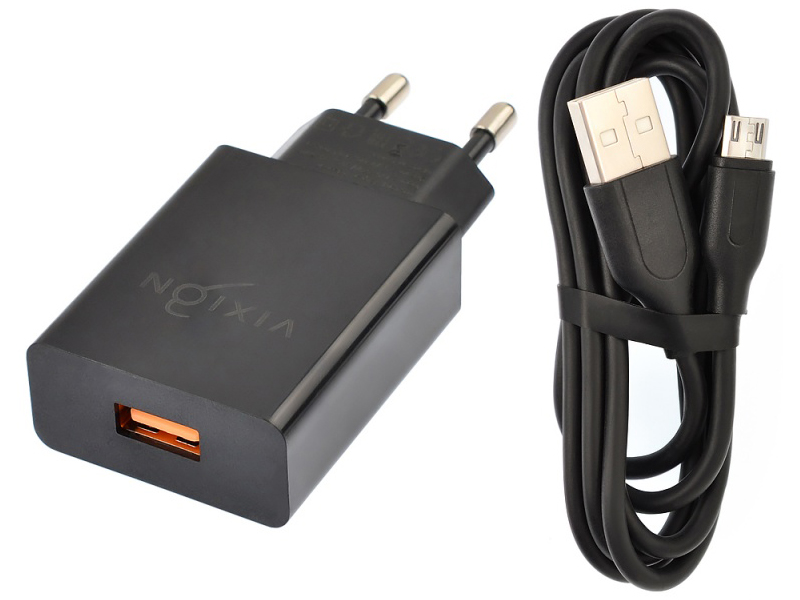 Зарядное устройство Vixion L4m 1xUSB 1A + кабель MicroUSB 1m Black GS-00023405