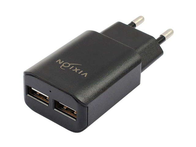 фото Зарядное устройство vixion l2m 2xusb 1.2a + кабель microusb 1m black gs-00005391