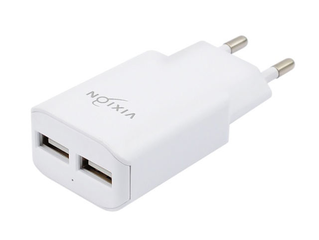 фото Зарядное устройство vixion l2i 2xusb 1.2a + кабель lightning 1m white gs-00008590