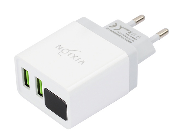 фото Зарядное устройство vixion l12m 2xusb 3.1a + кабель microusb 1m white gs-00006374