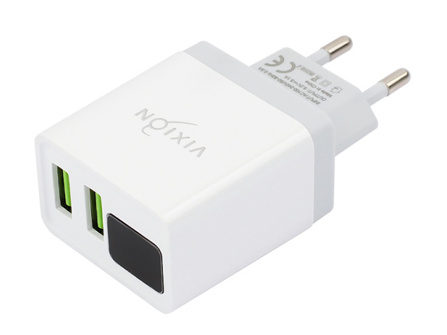 Зарядное устройство Vixion L12i 2xUSB 3.1A + кабель Lightning 1m White GS-00006375