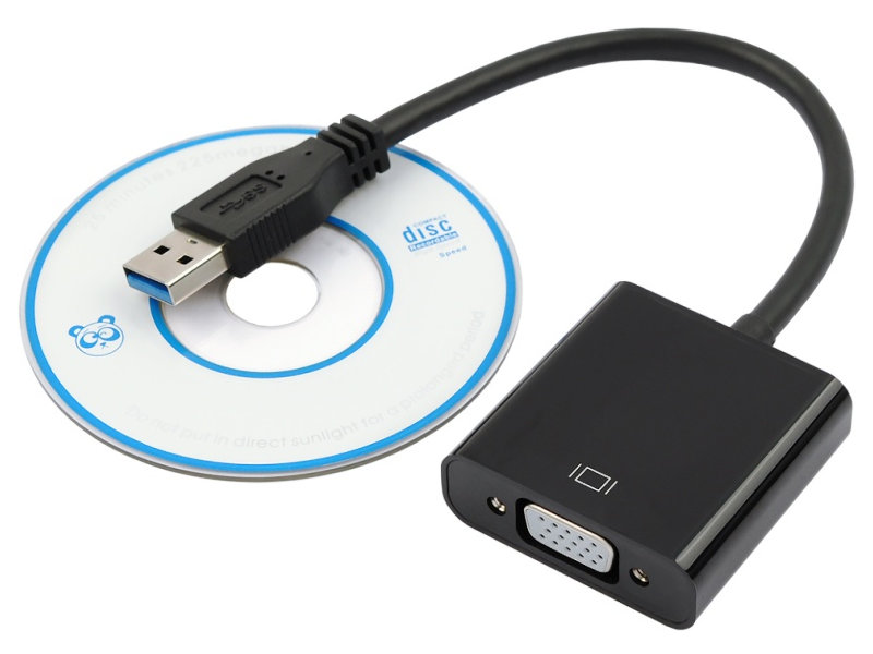 Аксессуар Vixion AD36 USB (M) - VGA (F) Black