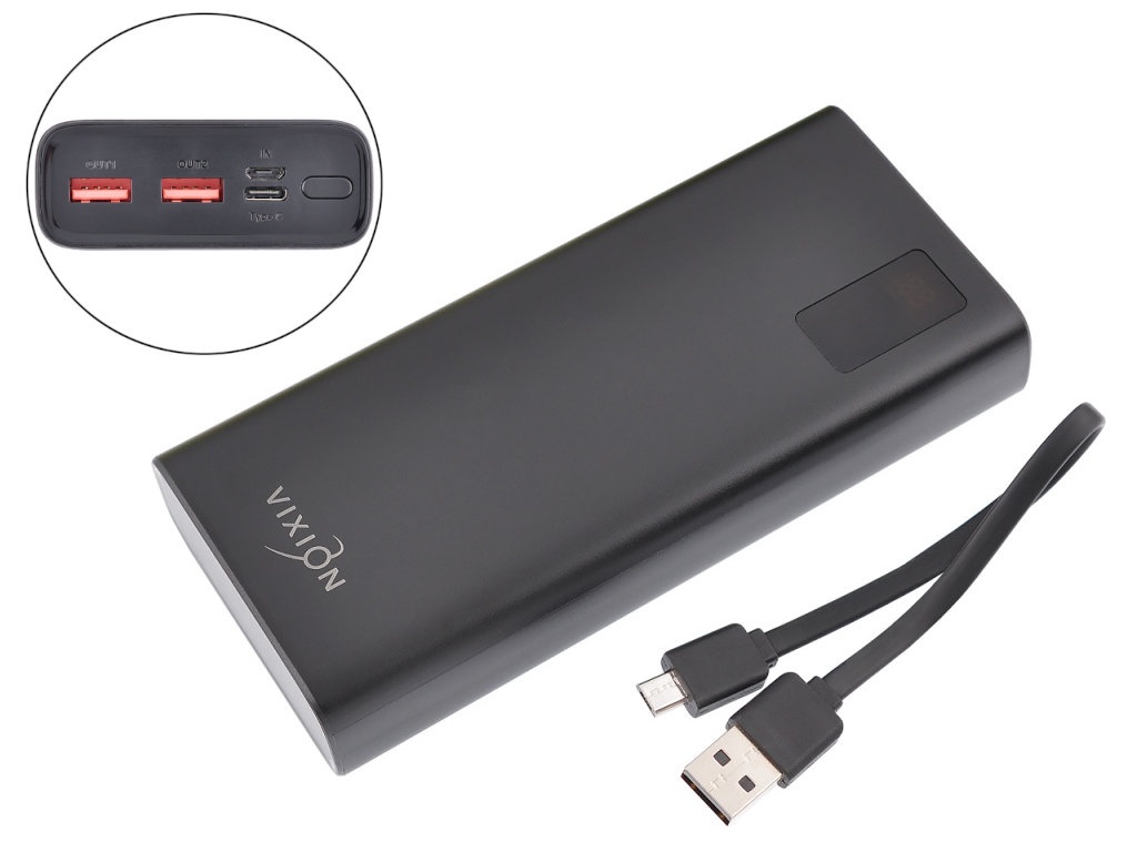 фото Внешний аккумулятор vixion power bank dp-25 20000mah black gs-00011801