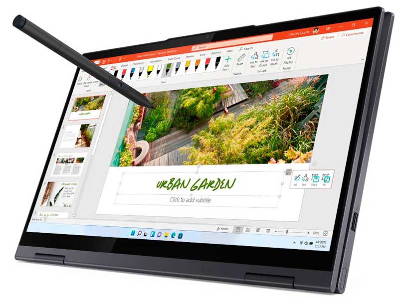 фото Ноутбук lenovo yoga 7 14acn6 82n7008mru (amd ryzen 5 5600u 2.3ghz/16384mb/512gb ssd/amd radeon graphics/wi-fi/cam/14/1920x1080/touchscreen/windows 11 64-bit)