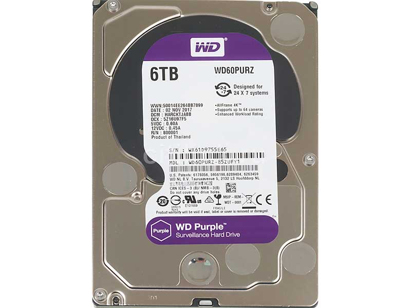 Жесткий диск Western Digital 6Tb Purple WD63PURZ жесткий диск western digital wd purple 8tb wd84purz