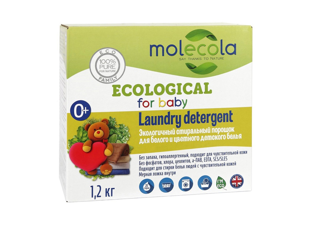 

Средство Стиральный порошок для детского белья Molecola 1.2kg 9127, 9127
