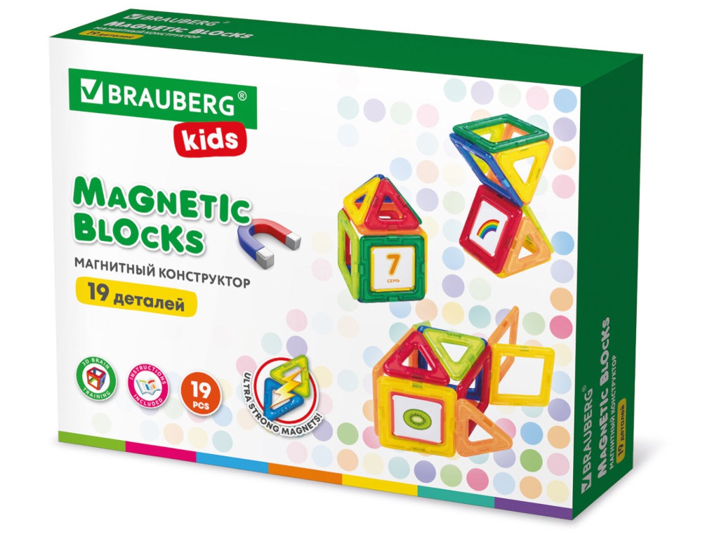 

Конструктор Brauberg Magnetic Blocks-19 19 дет. 663843, Magnetic Blocks-19