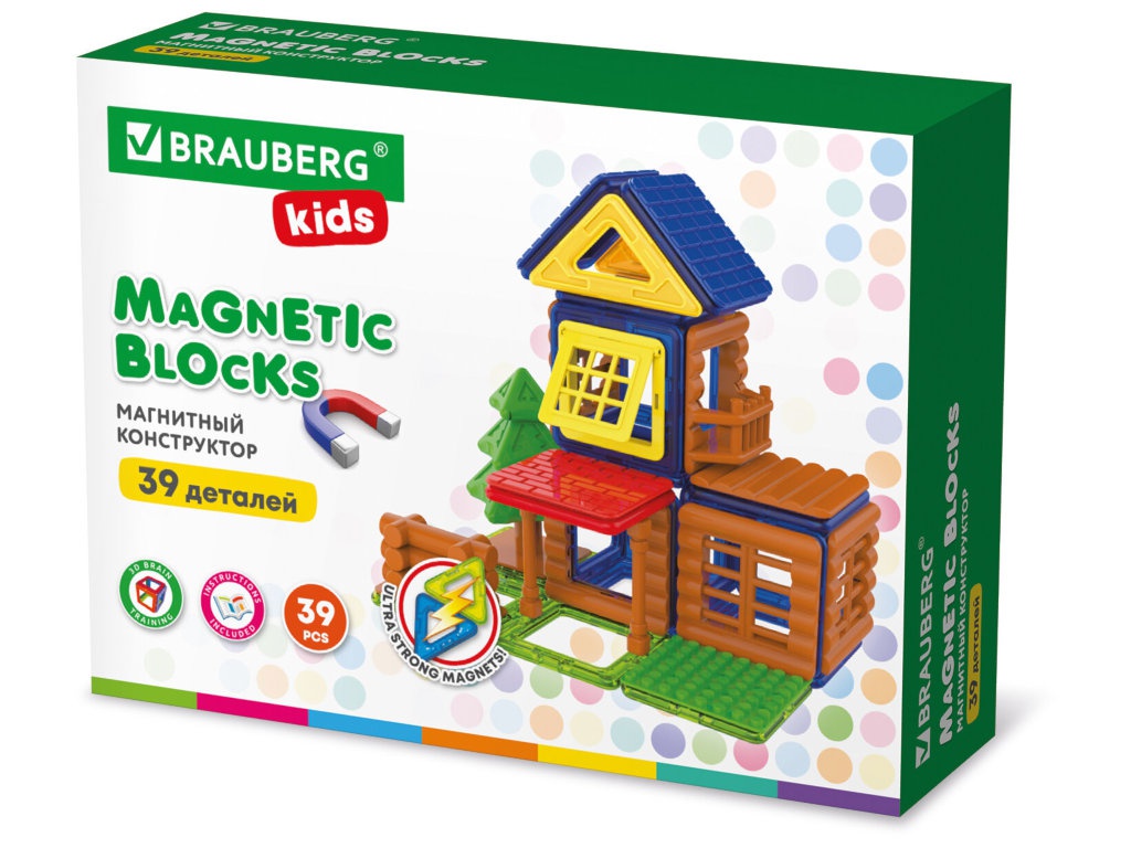 Конструктор Brauberg Magnetic Build Blocks-39 Построй дом 39 дет. 663849