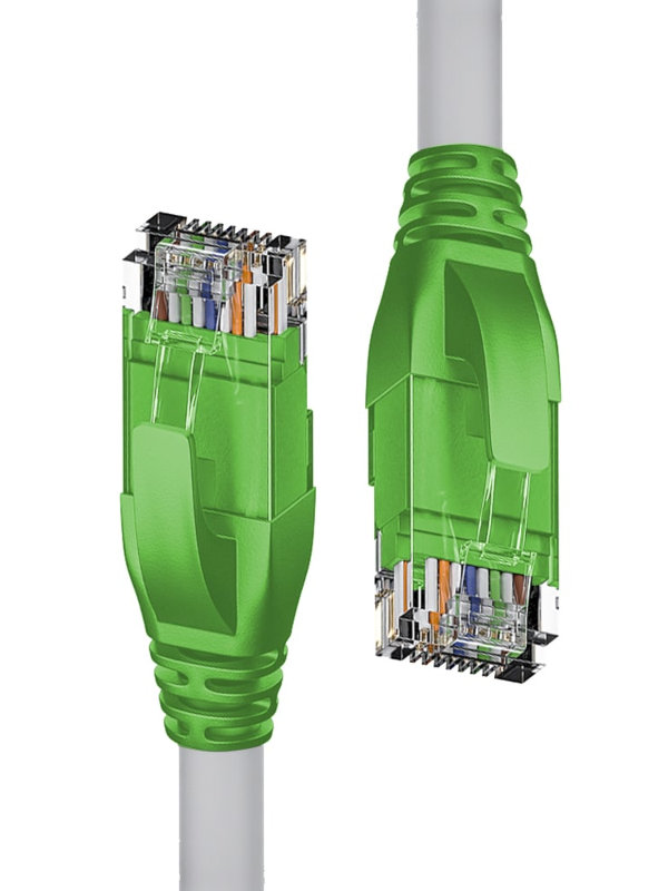 фото Сетевой кабель 4ph utp cat.5e 24awg rj45 t568b 0.5m grey-green 4ph-r90024