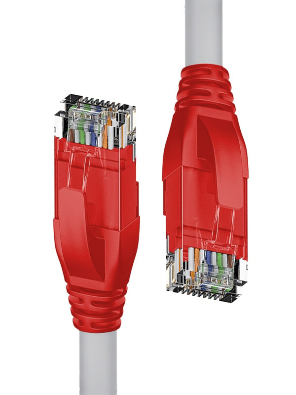 фото Сетевой кабель 4ph utp cat.5e 24awg rj45 t568b 0.5m grey-red 4ph-r90023