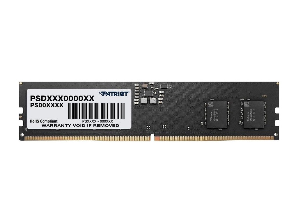 

Модуль памяти Patriot Memory DDR5 UDIMM PC-38400 4800MHz CL40 - 8Gb PSD58G480041, PSD58G480041