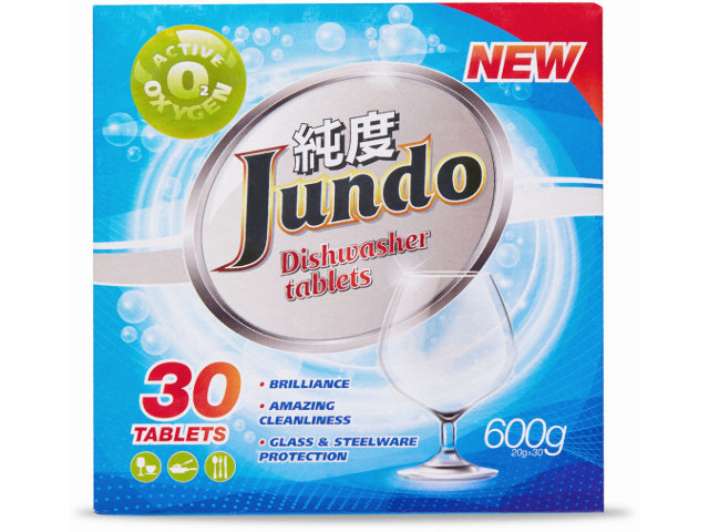 цена Таблетки для посудомоечных машин Jundo Active Oxygen 3 в 1 30шт 4903720020180
