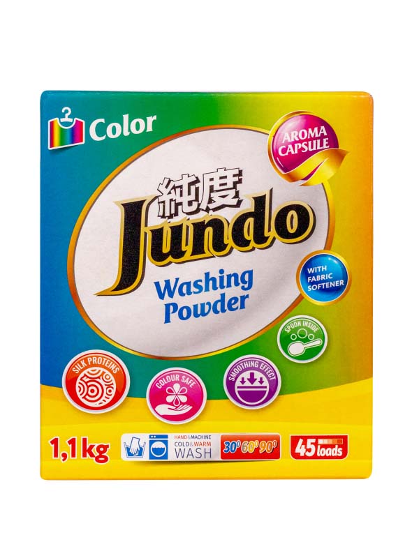 Средство Стиральный порошок для цветного белья с кондиционером Jundo Capsule 2в1 1.1kg 4903720021118 стиральный порошок jundo aroma capsule 2 в 1 110 г