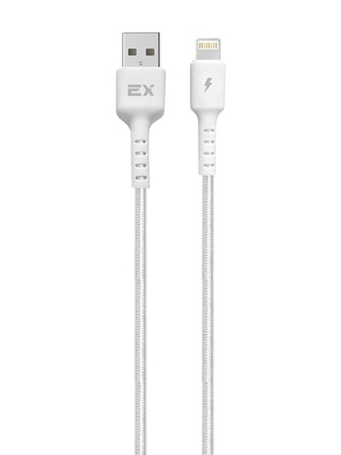 

Аксессуар Exployd Flow USB - Lightning 2.4A 1m Nylon White EX-K-1268, EX-K-1268