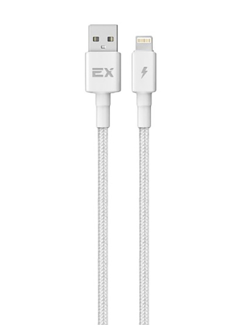 

Аксессуар Exployd Flow USB - Lightning 2.4A 1m Nylon White EX-K-1280, EX-K-1280