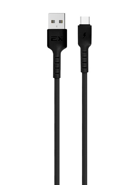 Аксессуар Exployd Flow USB - Type-C 3A 1m Silicone Black EX-K-1263