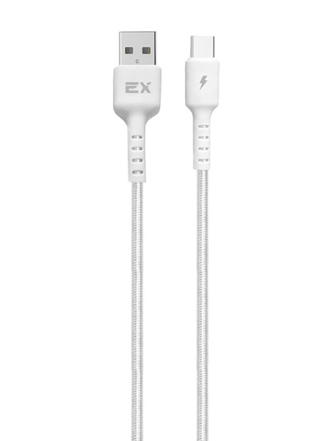 

Аксессуар Exployd Flow USB - Type-C 2.4A 1m Nylon White EX-K-1270, EX-K-1270