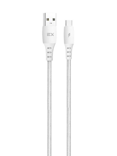 

Аксессуар Exployd Flow USB - Type-C 2.4A 1m Nylon White EX-K-1294, EX-K-1294