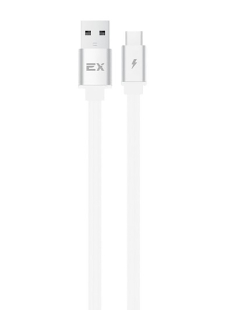 

Аксессуар Exployd Flow USB - Type-C 2.4A 1m Silicone White EX-K-1316, EX-K-1316