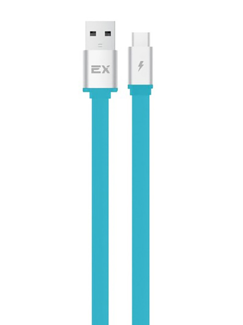 

Аксессуар Exployd Flow USB - Type-C 2.4A 1m Silicone Blue EX-K-1317, EX-K-1317