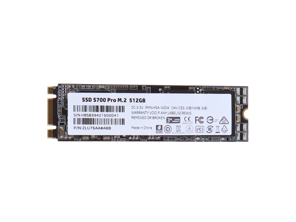 

Твердотельный накопитель HP S700 Pro 512Gb 2LU76AA#ABB, 2LU76AA#ABB