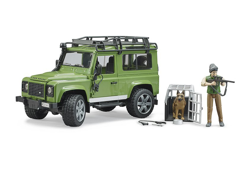 фото Внедорожник bruder land rover defender с фигуркой и собакой 02-587