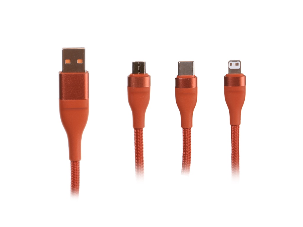 Аксессуар Baseus Flash Series USB / Type-C - MicroUSB / Lightning / Type-C 100W 1.2m Orange CA2T3-07