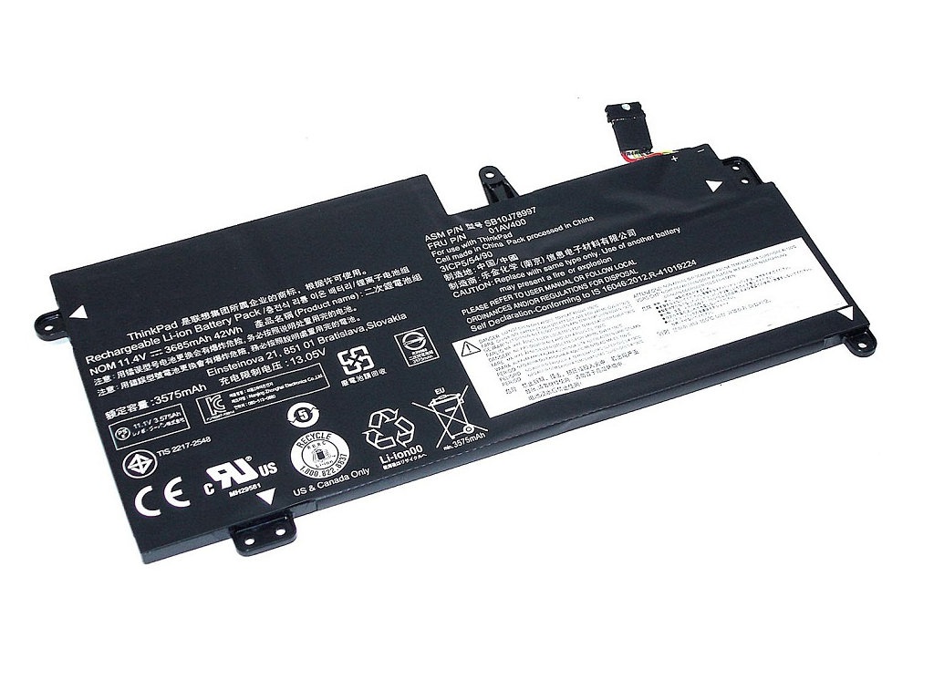 фото Аккумулятор vbparts (схожий с 01av435) для lenovo thinkpad 13 11.4v 42wh 064039