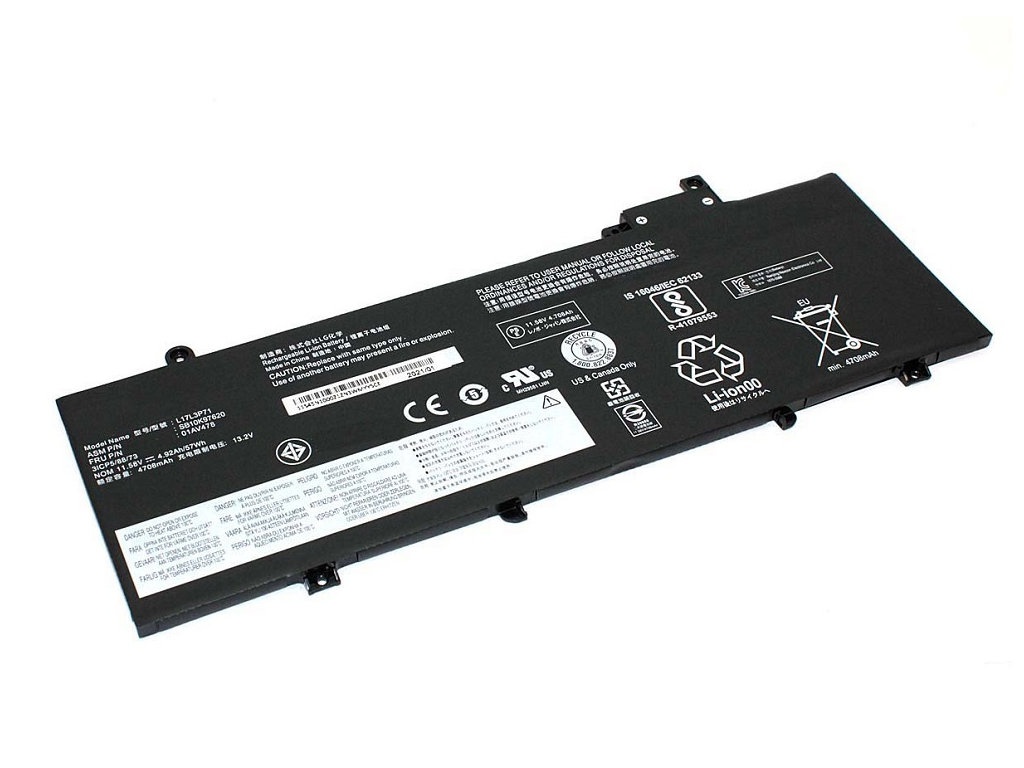 Аккумулятор Vbparts (схожий с L17L3P71) для Lenovo ThinkPad T480s 11,58V 57Wh 073508