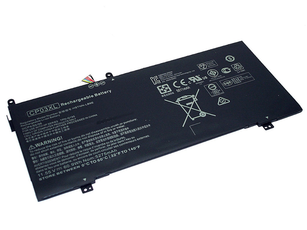 фото Аккумулятор vbparts (схожий с cp03xl) для hp spectre x360 13 11.55v 5275mah 079091