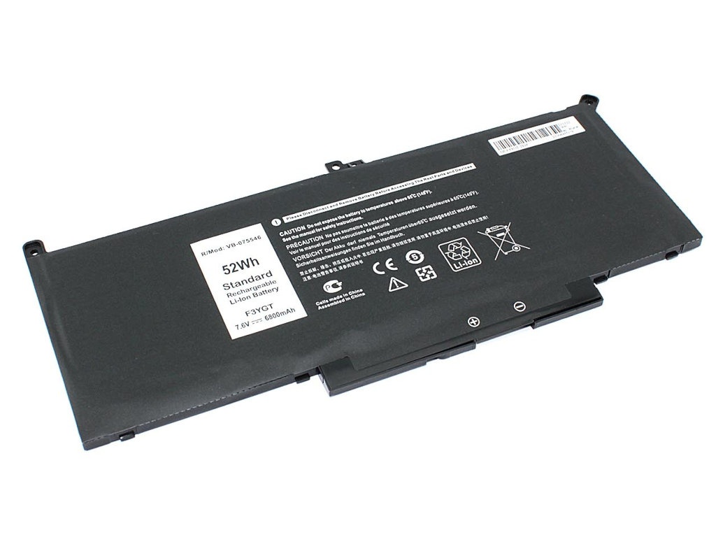 Аккумулятор Vbparts для Dell Latitude 12 7000/F3YGT-2S2P 7.6V 6800mAh OEM Black 075546