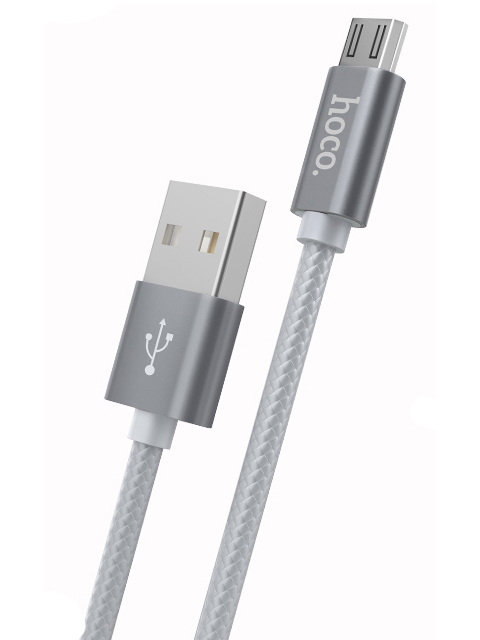 

Аксессуар Hoco X2 Knitted USB - MicroUSB 2.4A 1m Grey 6957531032205, X2 Knitted