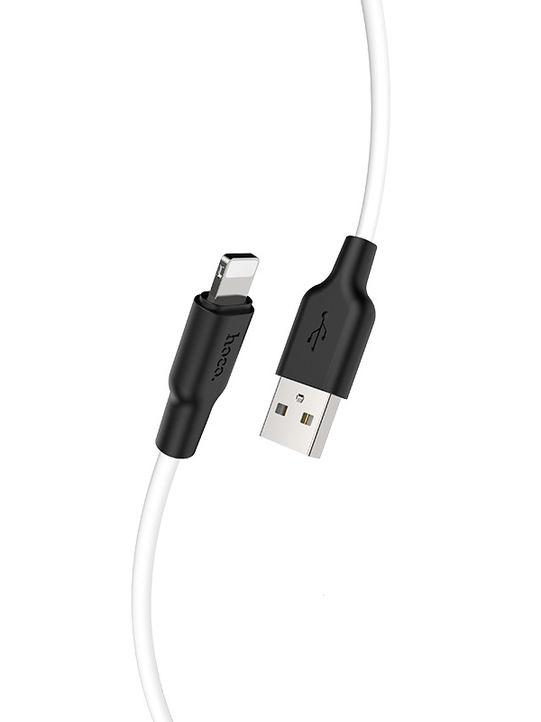 

Аксессуар Hoco X21 Plus Silicone USB - Lightning 2.4A 1m White-Black 6931474711816, X21 Plus Silicone