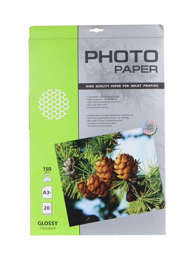 

Фотобумага Cactus A3+ 150g/m2 глянцевая 20 листов CS-GA315020, CS-GA315020