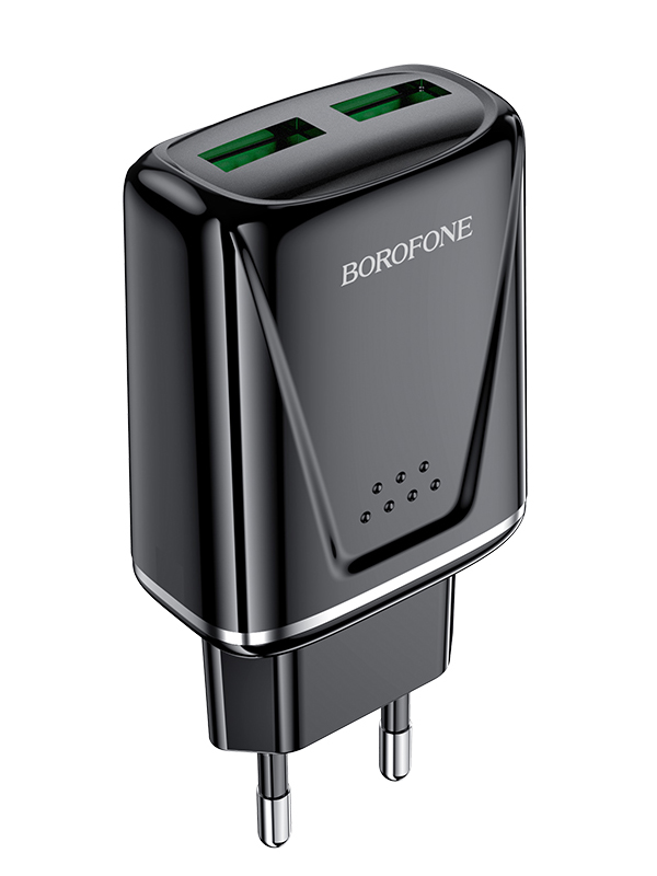 Зарядное устройство Borofone BA54A 2xUSB 3.0A QC3.0 Black 6931474745170