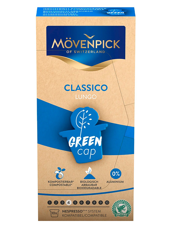Капсулы для кофемашин Movenpick Lungo Classico Green Cap 10шт по 5.8г 60866