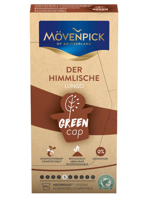 Капсулы для кофемашин Movenpick Der Himmlische Lungo Green Cap 10шт по 5.7г 60873