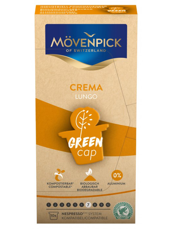 Капсулы для кофемашин Movenpick Lungo Crema Green Cap 10шт по 5.7г 60859