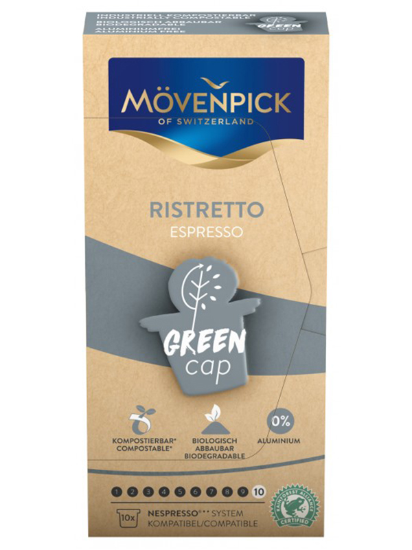Капсулы для кофемашин Movenpick Espresso Ristretto Green Cap 10шт по 5.8г 60804