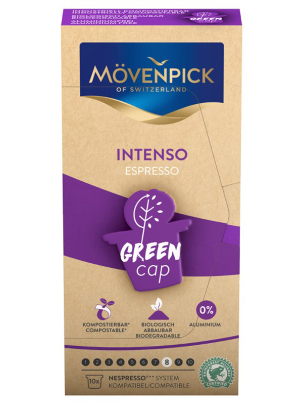Капсулы для кофемашин Movenpick Espresso Intenso Green Cap 10шт по 5.7г 60835