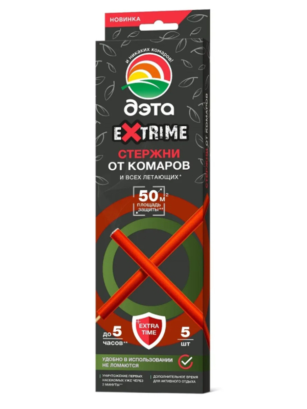 

Средство защиты от комаров ДЭТА Extrime 5шт 66763013 - стержни, 66763013