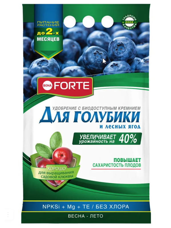 

Удобрение Bona Forte для голубики и лесных ягод с цеолитом 2.5kg BF23010271, BF23010271