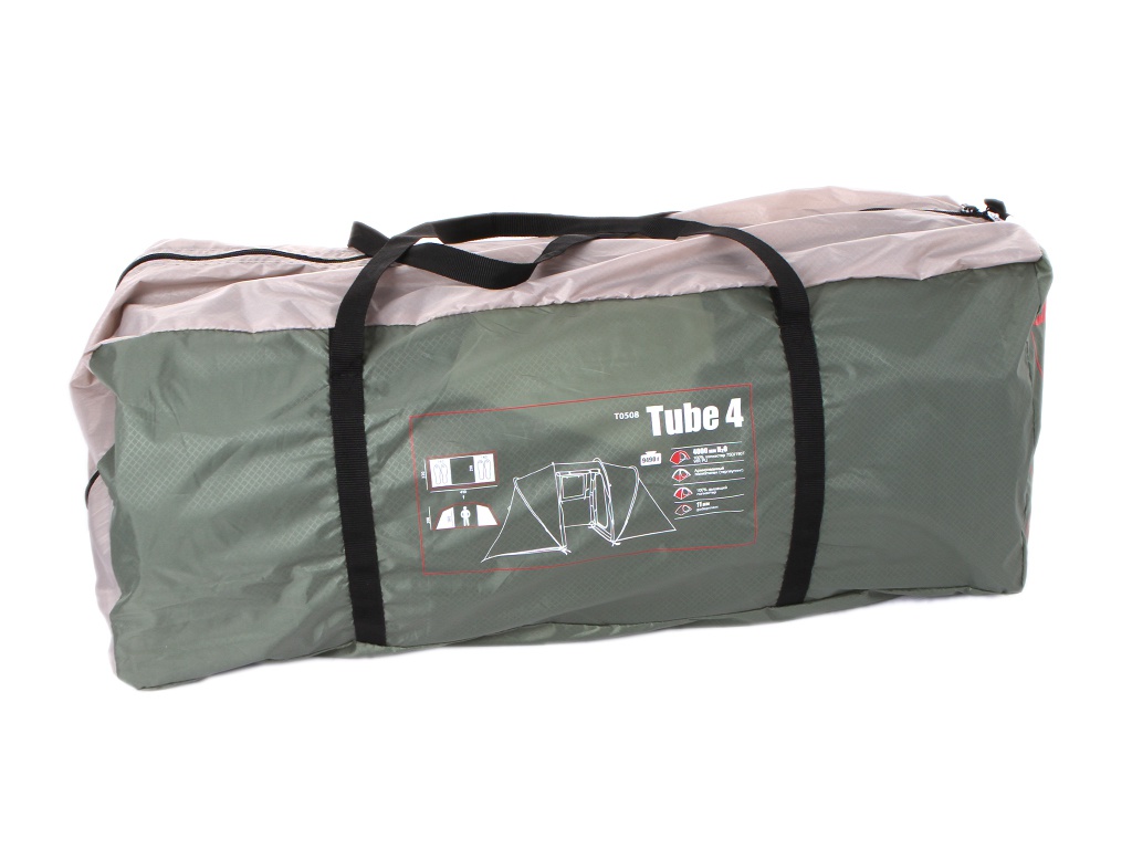 Палатка BTrace Tube 4 Green-Beige T0508