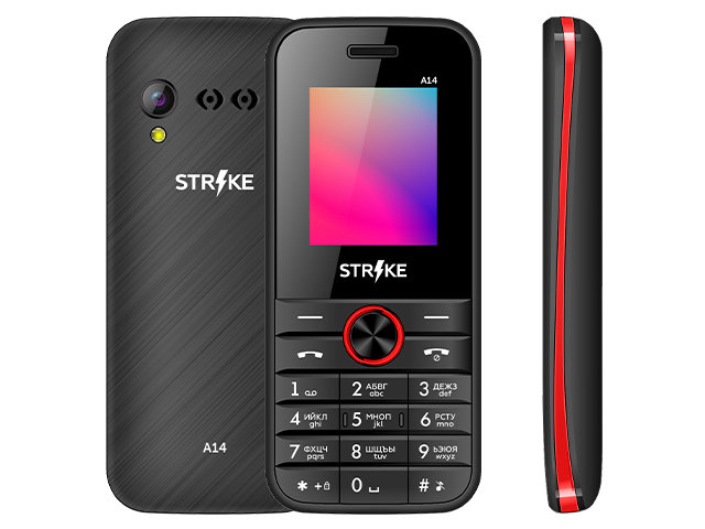 Сотовый телефон Strike A14 Black-Red