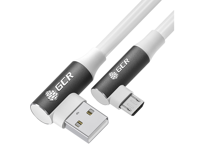Аксессуар GCR Premium USB - MicroUSB 0.3m White-Black GCR-53909