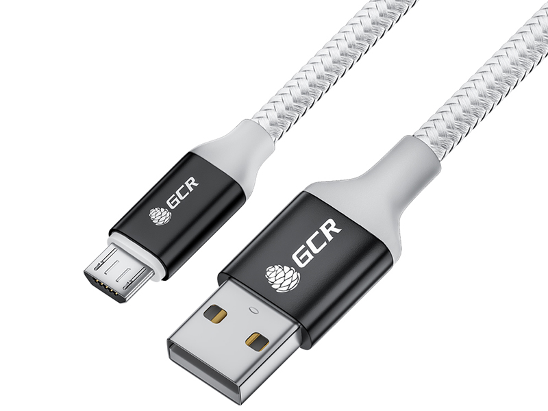 

Аксессуар GCR USB - MicroUSB 1.0m White-Black GCR-53270, GCR-53270