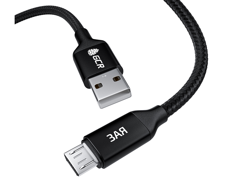 

Аксессуар GCR Зая USB - MicroUSB 1.0m Black GCR-52797, Зая GCR-52797