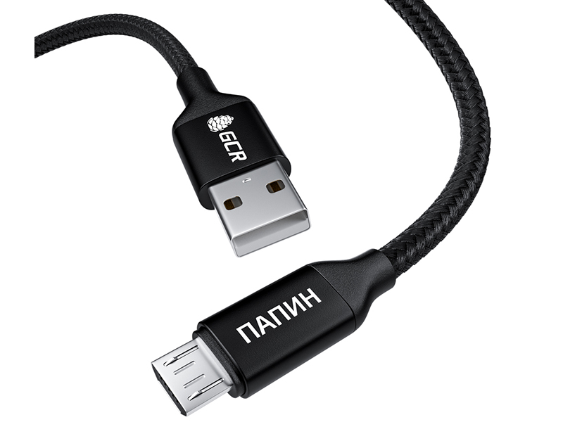 

Аксессуар GCR Папин USB - MicroUSB 1.0m Black GCR-52745, Папин GCR-52745