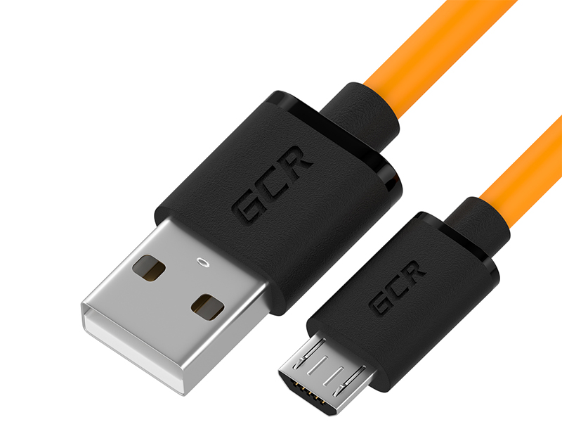 

Аксессуар GCR USB - MicroUSB 0.5m Orange-Black GCR-52479, GCR-52479