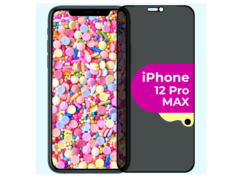 

Защитное стекло Zibelino для APPLE iPhone12 Pro Max 3D Private Black ZTG-3D-PR-APL-12-PRO-MAX-BLK, APPLE iPhone12 Pro Max